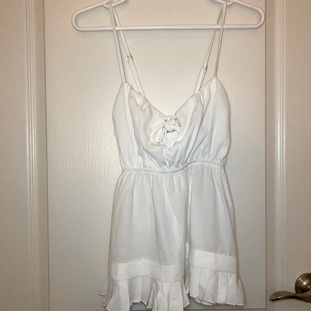 White spaghetti strap blouse top